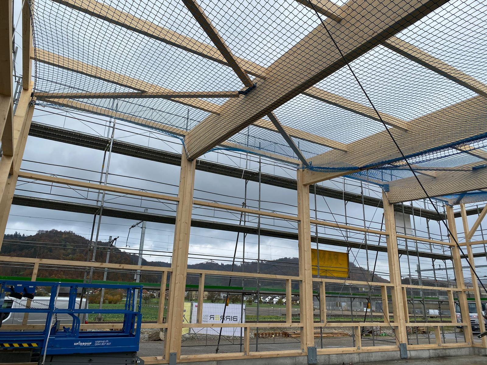 Holzbau – 1’400 m² Sicherheitsnetze