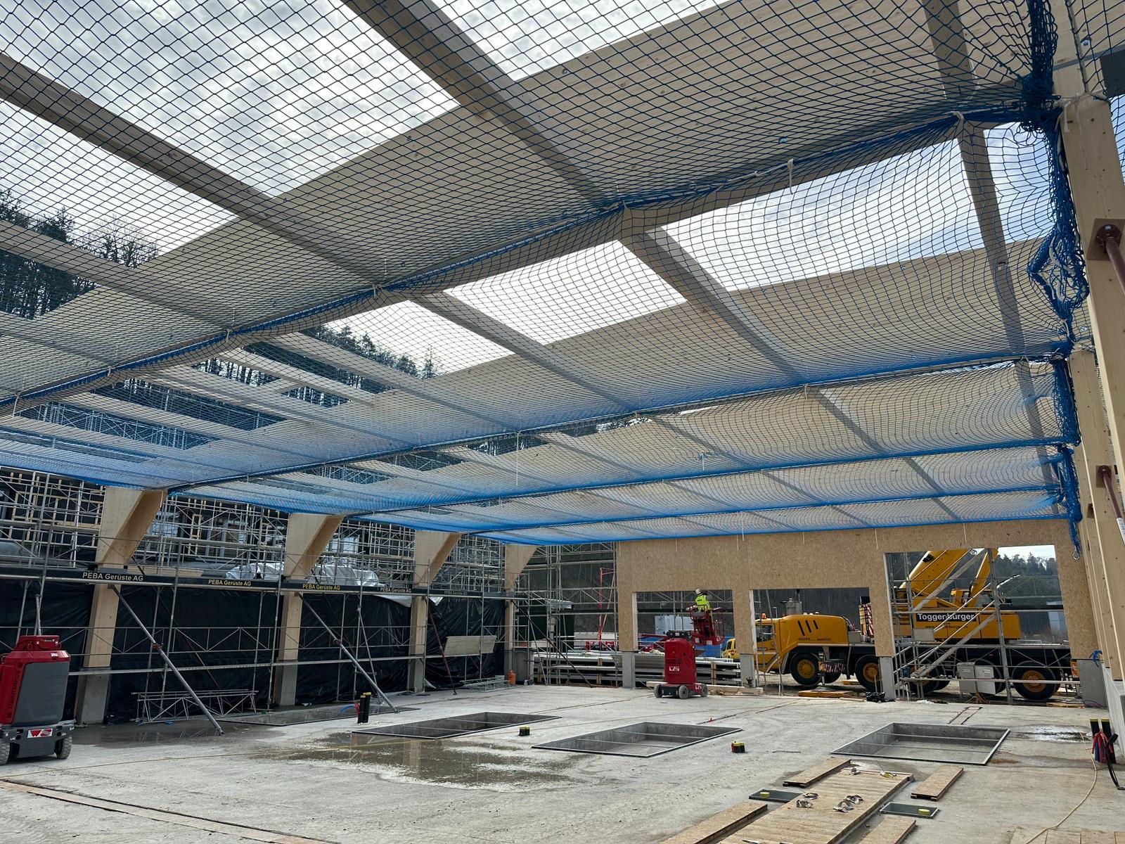 Holzbau – 1’600 m² Sicherheitsnetze